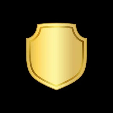 Shield gold icon shape emblem Stock Illustration