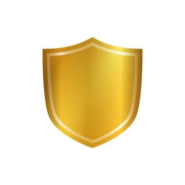 Shield gold icon shape emblem Stock Illustration