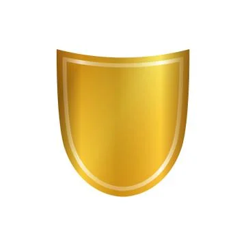 Shield gold icon shape emblem Stock Illustration