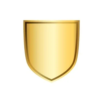 Shield gold icon shape emblem Stock Illustration
