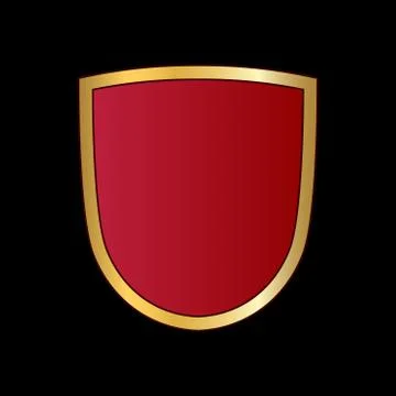 Shield gold red icon shape emblem Stock Illustration