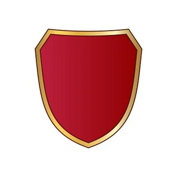 Shield gold red icon shape emblem 스톡 일러스트