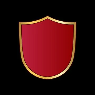 Shield gold red icon shape emblem Stock Illustration