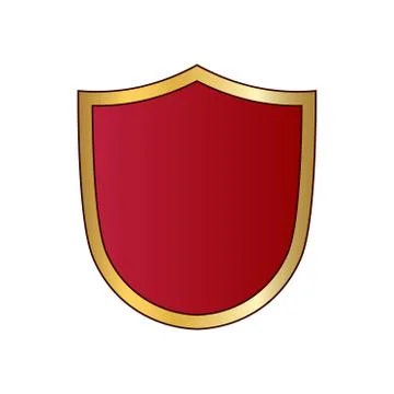 Shield gold red icon shape emblem Stock Illustration