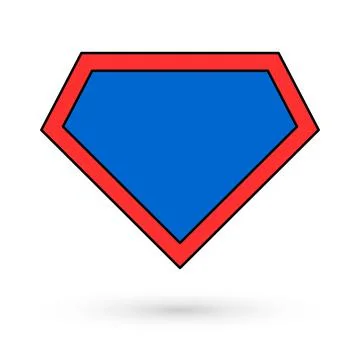 Shield graphic hero shadow icon, isolated comic shape concept symbol, vector Stock Illustration