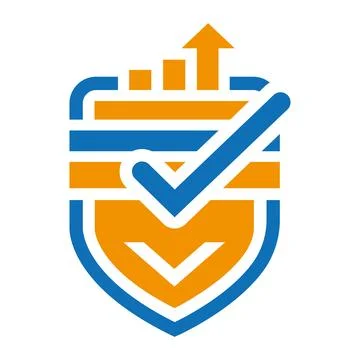 Shield Growth Check Vector Logo Design Business Security Template Icon Stock Illustration