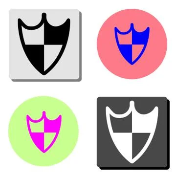 Shield guard. flat vector icon Stock Illustration