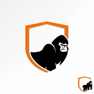Shield guard gorilla angry predator danger strong ape aggressive game esport Stock Illustration