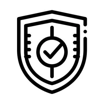 Shield Guard Protection Approved Mark Vector Icon Stock Illustration