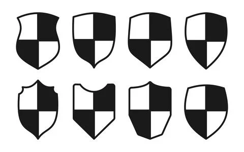 Shield guard security heraldic royal safety sign Illustrazione stock