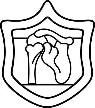 A shield with a heart and a skeleton on it Illustrazione stock