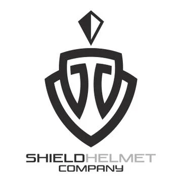 Shield helmet logo Stock Illustration