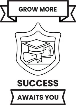 Shield holds a graduation cap and diploma Stock Illustration