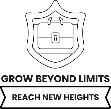 Shield holds a locked briefcase Stock Illustration