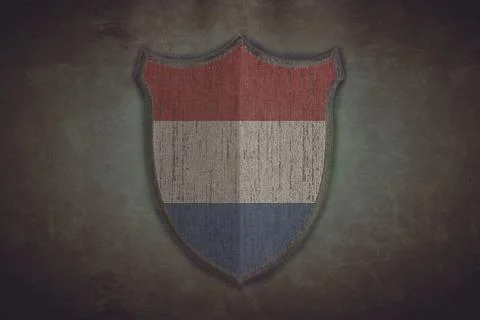 Shield with holland flag. Stock Illustration