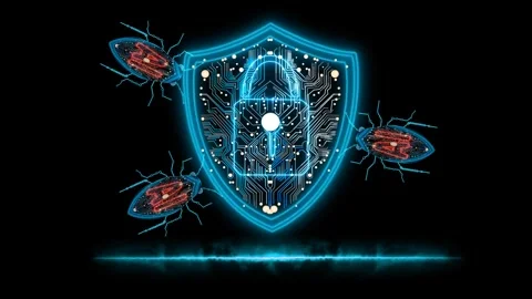 Shield hologram security lock protection bug anti hack to verify and identi.. Stock Footage 271077106