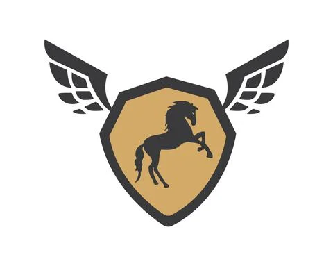 Shield with horse Stock Illustration