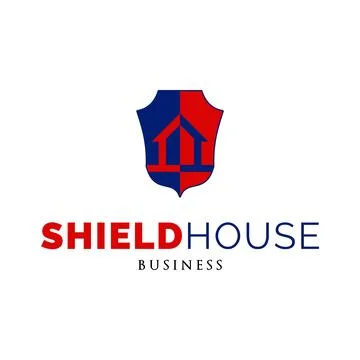 Shield House Icon Logo Design Template Stock Illustration