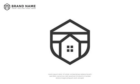 Shield House Logo Stock Illustration