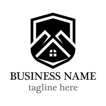 Shield with house logo template Stock Illustration