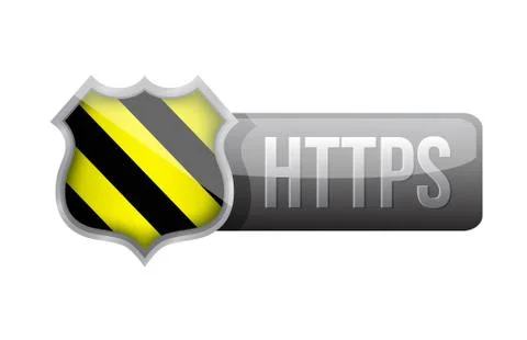 Shield https security over white background. illustration design Illustration