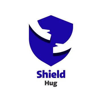 Shield Hug Logo Stock Illustration