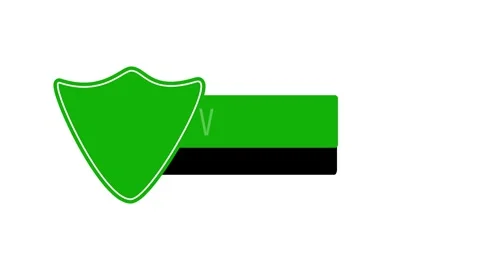 Shield icon animation green with arrow tail and shadow 4k ultra hd. Green s.. Stock Footage 321582346