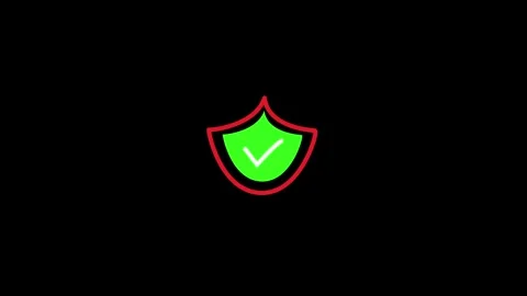 Shield icon animation with white check mark. Shield icon digital security a.. 스톡 동영상 337622032
