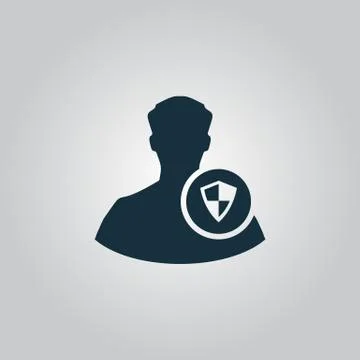 Shield icon with an avatar Stock Illustration