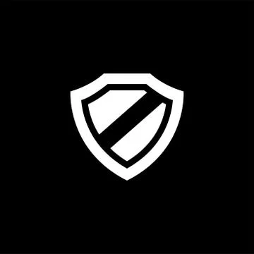 Shield Icon On Black Background. Black Flat Style Vector Illustration Stock Illustration