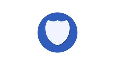 Shield icon blue color simple shape circ... | Stock Video | Pond5