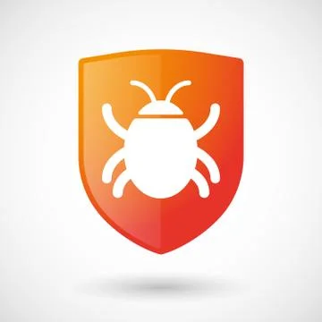 Shield icon with a bug 库存插图