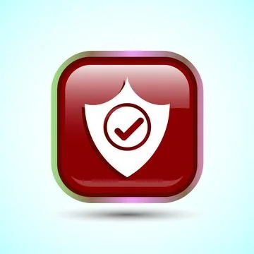 Shield Icon Button Design Illustration. Security, Protection Icon Stock Illustration