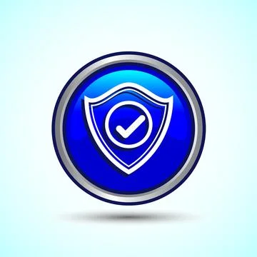 Shield Icon Button Design Illustration. Security, Protection Icon Illustrazione stock