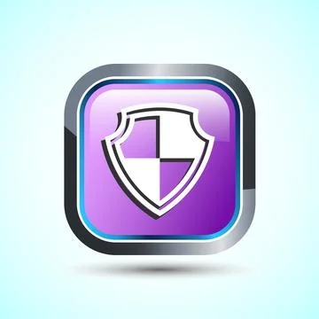 Shield Icon Button Design Illustration. Security, Protection Icon Stock Illustration