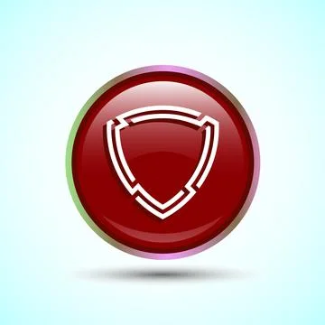 Shield Icon Button Design Illustration. Security, Protection Icon Stock Illustration