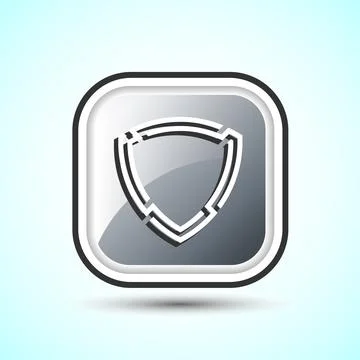 Shield Icon Button Design Illustration. Security, Protection Icon Stock Illustration