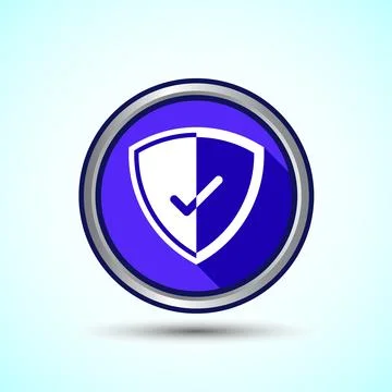 Shield Icon Button Design Illustration. Security, Protection Icon Stock Illustration