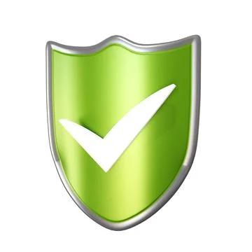 Shield icon with check mark Stock Illustration