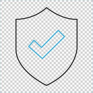Shield icon with check mark symbol for security and protection concept Stock Illustration