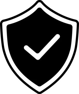 Shield Icon with Check Mark Vector Stock Illustration