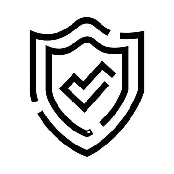 Shield icon with check mark for verified security 스톡 일러스트