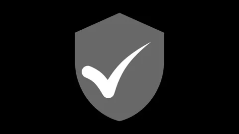 Shield icon with a checkmark icon animation, symbolizing security or protec.. Stock Footage 304707787