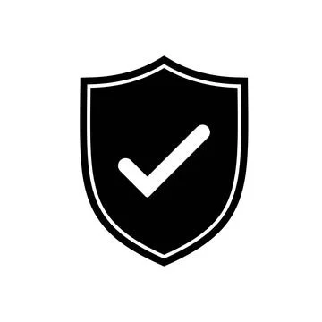 Shield Icon with Checkmark Stock Illustration