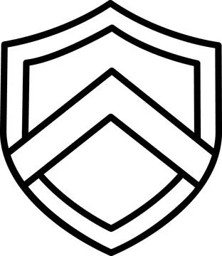 Shield icon with a chevron angle Illustrazione stock