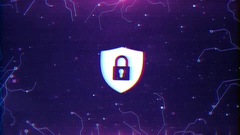 Shield Icon on Circuit Tech Background 1 Video stock 320897594