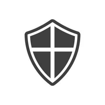 Shield icon with cross. Protection security concept. Privacy icon. Stock vector Stock Illustration