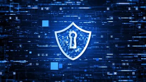 Shield Icon Cyber Security, Digital Data Network Protection Stock Footage 165574481
