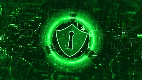 Shield Icon Cyber Security, Digital Data Network Protection Stock Footage 165574573