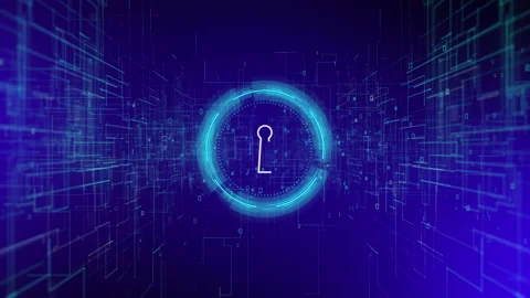 Shield Icon Cyber Security,  Digital Big Data Network Protection, Future Stock Footage 171102356